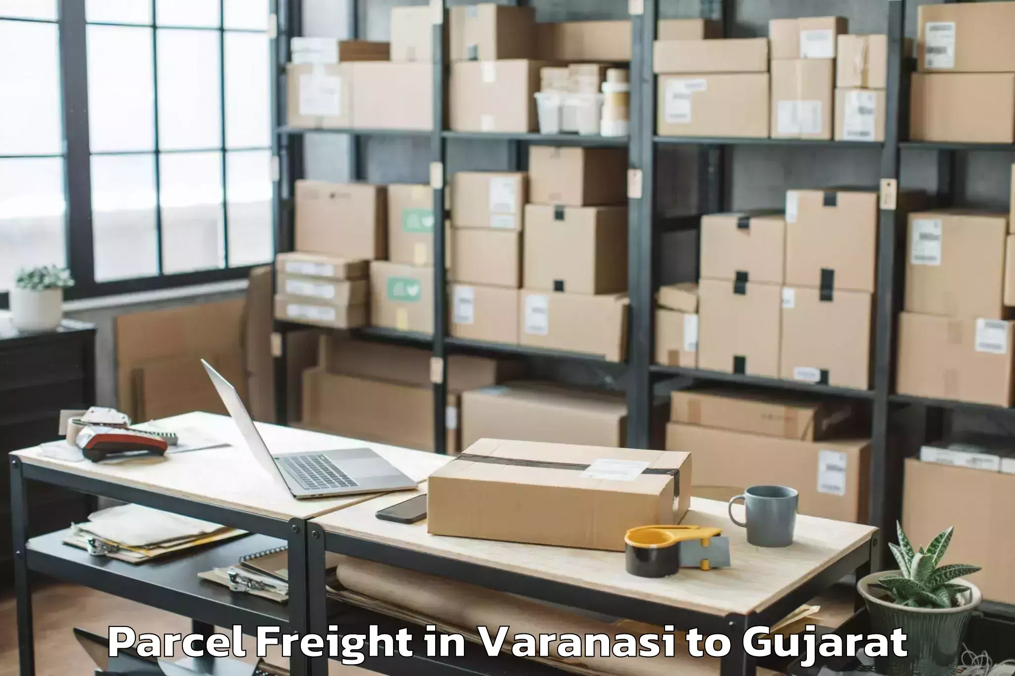 Trusted Varanasi to Sankheda Parcel Freight